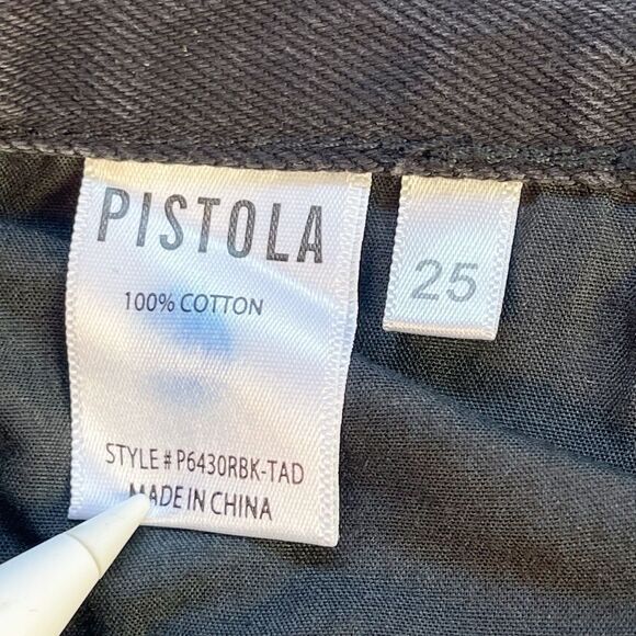 Pistola jeans Keaton High rise slim straight Black Distressed ripped knees 25 - Picture 8 of 8